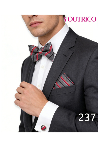 Youtrico ربطة عنق بدلة، منديل، أزرار أكمام - صناعة يدوية فاخرة، 3 قطع