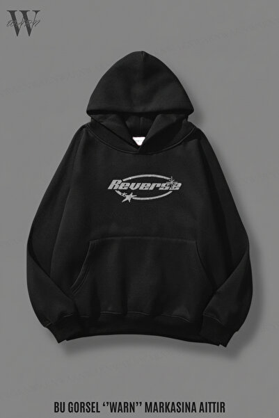 warn Unisex Reverse Stone cu imprimeu supradimensionat cu glugă Swea tricou Iarnă