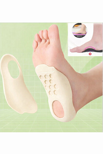 Modares Store Düz Taban Düzeltici İçe Basma Önleyici Aparat Topuk Yastığı Krem