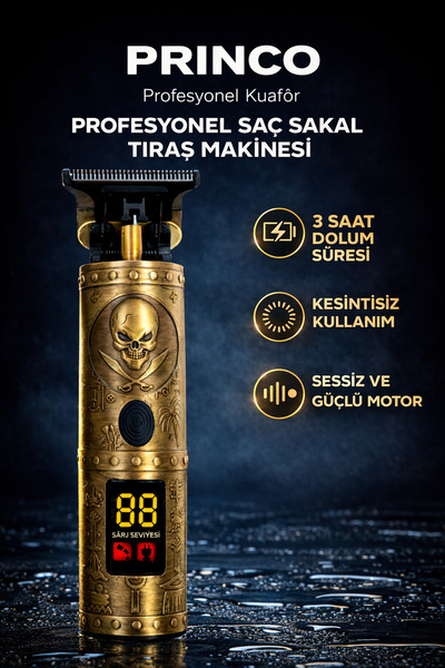 Princo PRİNCO PROFESYONEL SAÇ  SAKAL ENSE TIRAŞ MAKİNASI PR-556