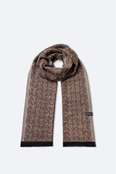 Avva Erkek Vizon Viskon Karışımlı Püsküllü Desenli Şal A42Y9403