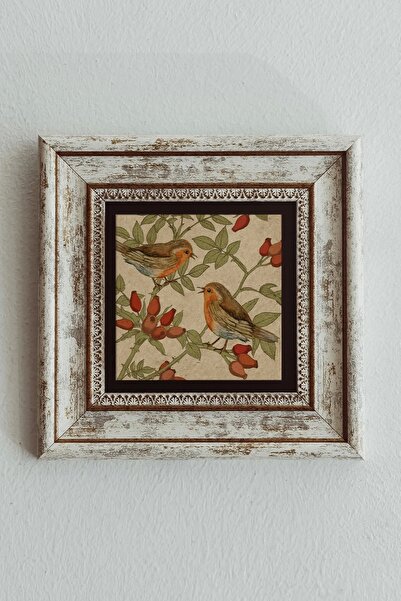 Genel Markalar Kuş Çerçeveli Taş Tablo , Çerçeveli Taş Duvar Dekoru - Enkcrcvtbl-00091