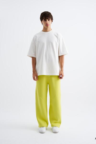 Machinist Мъжки широки панталони от тренировъчен костюм в неоново жълто