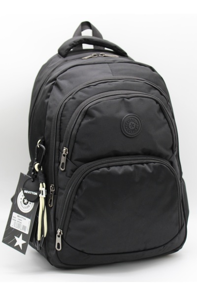 Bevitton Αδιάβροχη Μαύρη Πίσω Υφασμάτινη Σχολική Τσάντα 2100