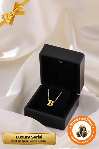 Lucente Jewellery Luxury Serisi Işıklı Hediye Kutulu 925 Ayar Altın Gümüş Kap...