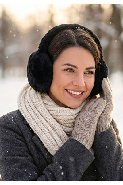 JOLIE سماعات رأس قابلة للطي من القطيفة الناعمة - أسود