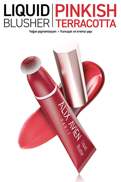 Alix Avien Yoğun Pigmentli E Vitaminli Mat Bitişli Kremsi Likit Allık - Liquid Blusher 04 Pinkish Terracotta