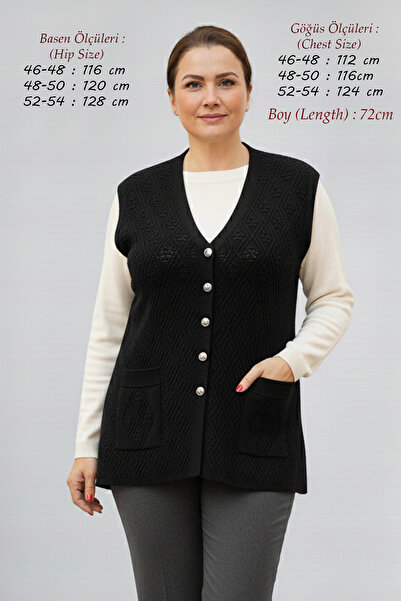 Elvin Knitwear Large Size Women's Steel Mesh Thick Mother Black Vest