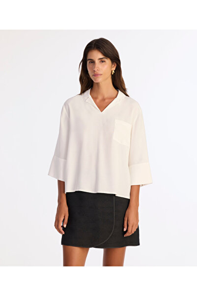 Yargıcı Regular Shirt Collar 3/4 Sleeve Blouse