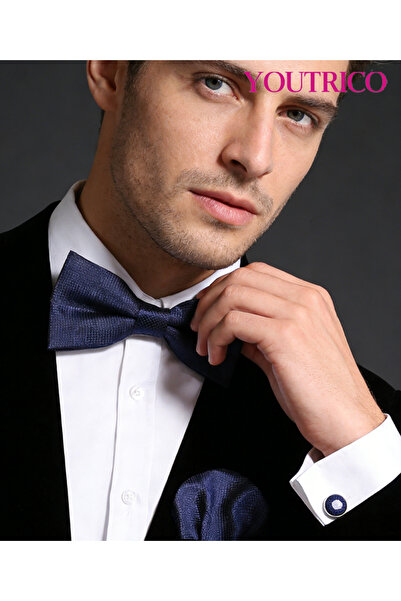Youtrico ربطة عنق بدلة، منديل، أزرار أكمام - صناعة يدوية فاخرة، 3 قطع