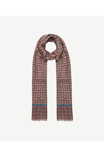 Yargıcı Geometrik Desenli Ve Yün Karışımlı Şal