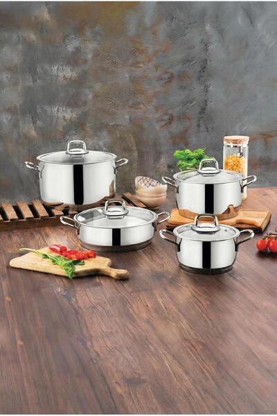 ÖZLİFE طقم أواني طهي فينتو 8 قطع سادة