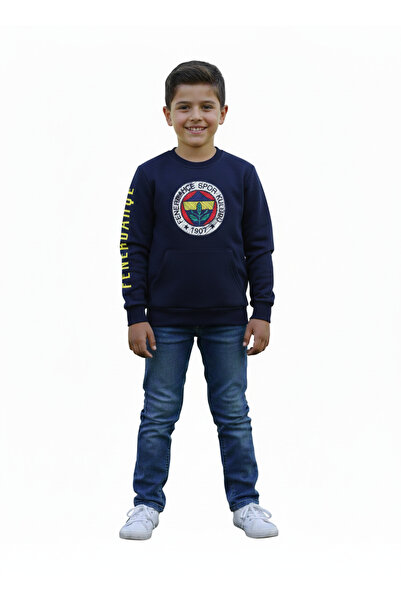 Fenerbahçe Fenerbahce Çocuk Marineblau Tribünü Pinsel detaylierte Herren Sweat