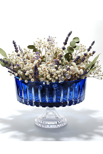 Akden Kristal Crystal Cutting Decor Handworked Colorful Glass Bowl