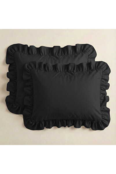 Sabia طقم غطاء وسادة مكشكش 100% قطن 62 خيط (155 TC) مقاس 50×60 سم