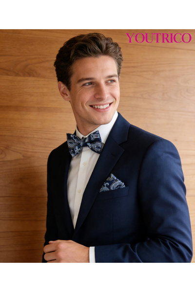 Youtrico ربطة عنق بدلة، منديل، أزرار أكمام - صناعة يدوية فاخرة، 3 قطع