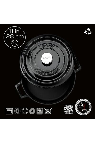 Lava وعاء سبرينج متعدد الأغراض مصبوبقطر سلسلة عصرية (قطر) 28 سم