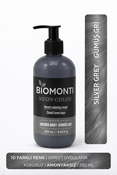 BİOMONTİ Neon Direkt Krem Saç Boyası - Gümüş Gri
