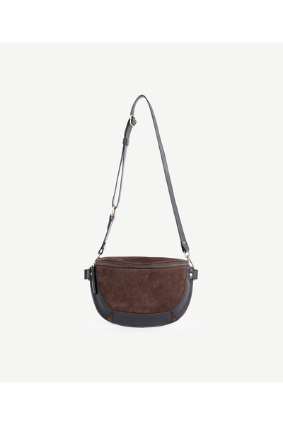 Yargıcı Deri Garnili Süet Bel Çantası