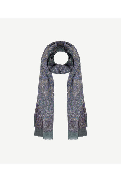Yargıcı Etnik Desenli Yün Şal