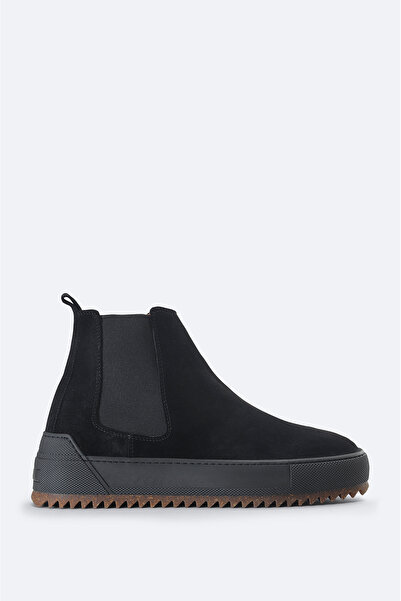 Avva حذاء تشيلسي رجالي أسود 100% من الجلد السويدي المرن والمتين بنعل حراري خفيف A32y8011