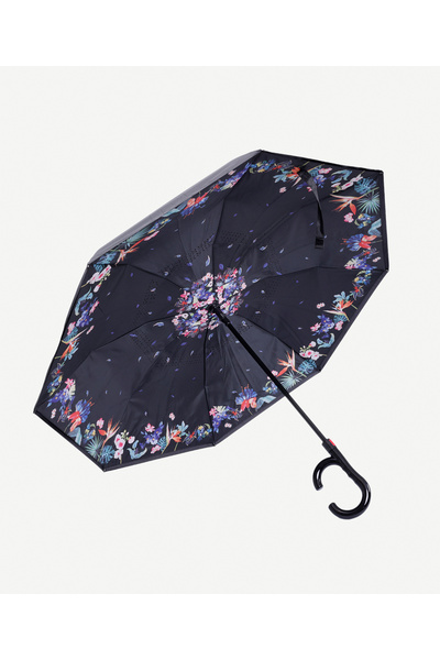 Yargıcı Çiçek Desenli Ters Formlu Şemsiye