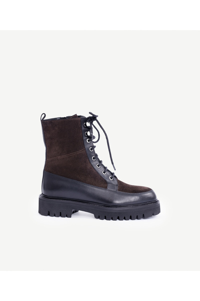 Yargıcı Kalın Tabanlı Deri Bağcıklı Postal Bot