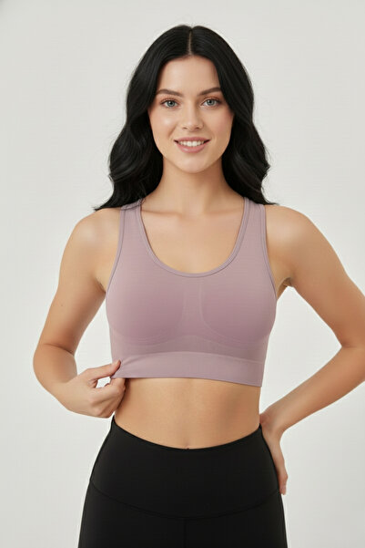 MİSTİRİK Rosella Model Göğüs Küçültücü Kalın Asklı Pedsiz Sütyen Gül Kurusu Renk