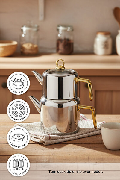 Bambum Thales Çelik Çaydanlık Takımı Gold