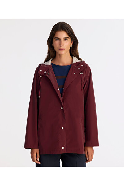 Yargıcı معطف واق من المطر فضفاض بياقة طويلة وأكمام طويلة