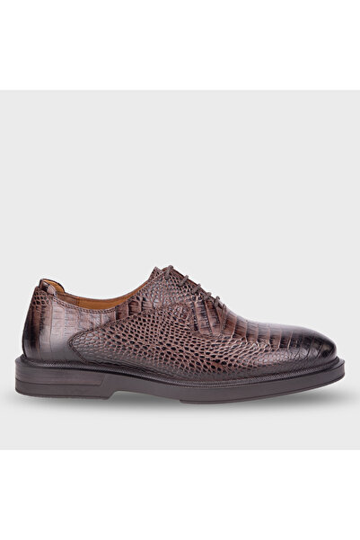 Forelli TEDD-G Erkek Deri Ayakkabı Sütlü Kahve Kroko