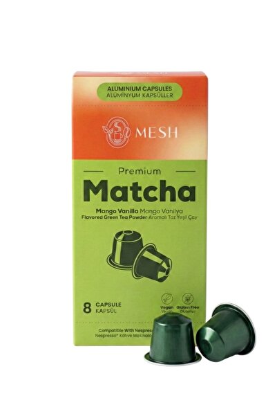 Mesh Nespresso Uyumlu Mango Vanilya Aromalı Matcha Kapsül 8'li - Premium Matc...