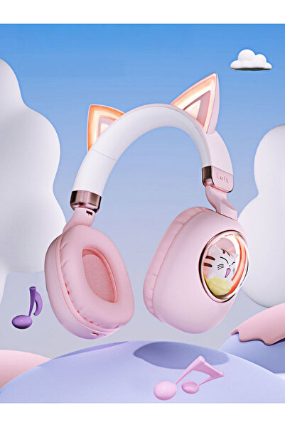 Amijoy سماعة بلوتوث للأطفال، سماعات بلوتوث لاسلكية للأطفال، حد مستوى الصوت 85 ديسيبل، إضاءة RGB