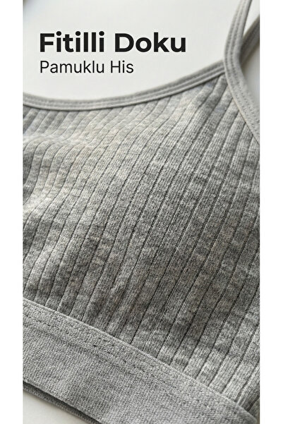 underwear bodyway İnce Askılı Fitilli Büstiyer 3'lü Paket– Çıkarılabilir Pedl...