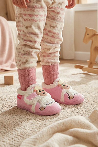 GEZER Kışlık Cırtlı Ayarlanabilir Rahat Iç Taban Kız Çocuk Panduf Ayakkabı