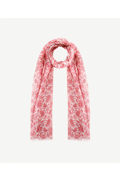 Yargıcı Keten Karışımlı Çiçekli Şal