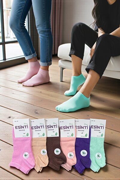 Esinti 6 Pairs Stitch-Free , Soft Washable, Colorful Women's Bamboo Booties Socks Short Ankle Length Women's Socks