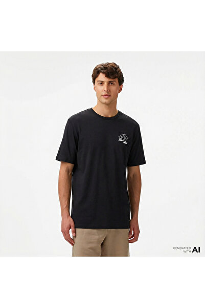 Converse Erkek Grafik Baskılı Siyah T-Shirt