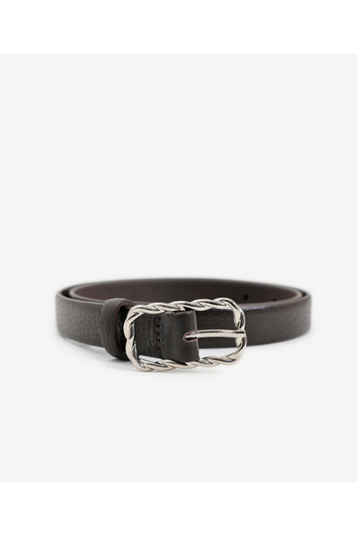 Yargıcı Kare Tokalı Deri Kemer