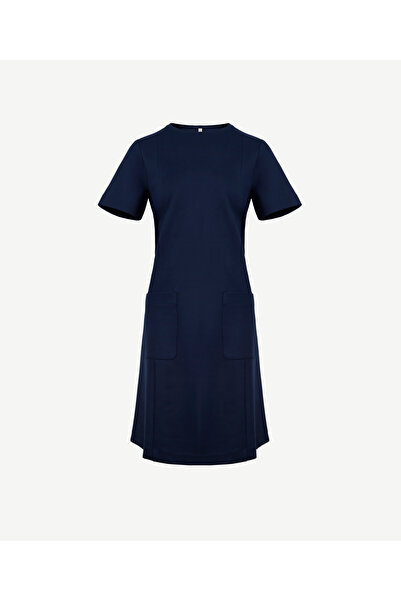 Yargıcı Short Sleeve Crew Neck Short Dress with Pockets