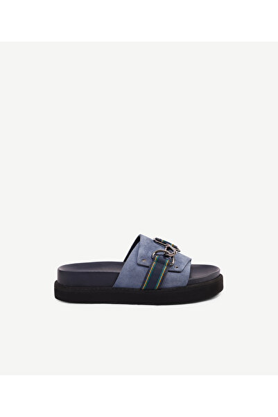 Yargıcı Soft Leather Slippers with Accessory Detail