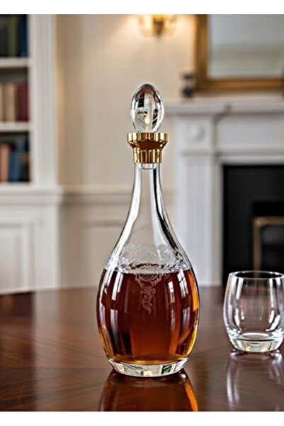 DECOSTYLE Helen Gold Dekorlu El Yapımı Karaf – 1300 cc Şık Şişe | Gümüş Detay...