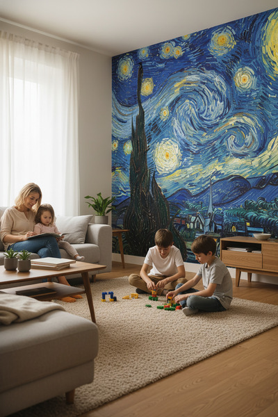 dreamwall Van Gogh Yıldızlı Gece Tarzı Duvar Kağıdı