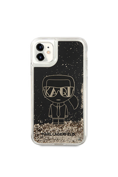 Karl Lagerfeld iPhone 11 Kılıf Sıvılı Simli Gatsby Dizayn Kapak