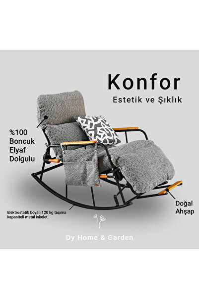 DY Gri Sallanan Ayarlanabilir Mekanizmalı Tv Koltuğu, Dinlenme Koltuğu, Okuma...