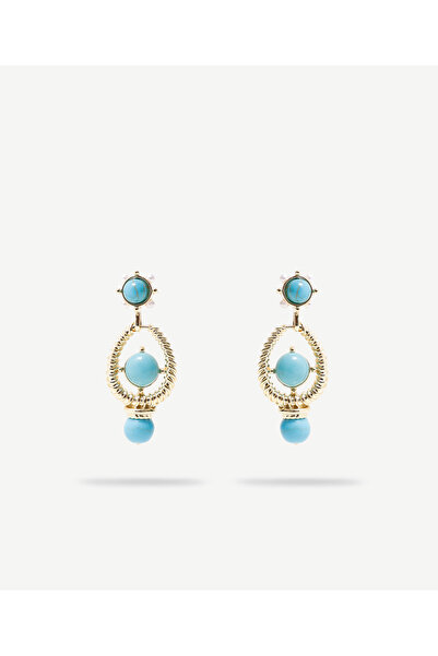 Yargıcı Doğal Taş İçerikli Sallantılı Küpe