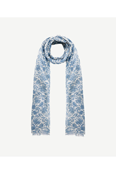 Yargıcı Çiçek Desenli Keten Şal
