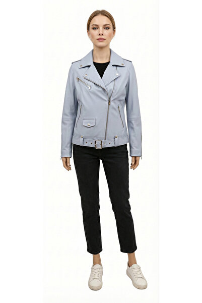 PAOLO FRAMINCO PF-112 BUZ MAVİSİ DERİ CEKET