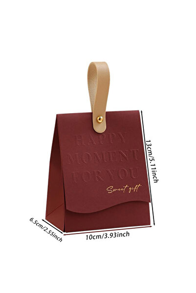 Choice 10x13x6.5cm SY-052R 10pcs Creative Leather Portable Gift Box High-end Portable Wedding Candy Paper B