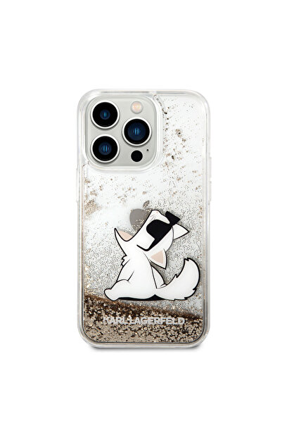 Karl Lagerfeld Iphone 14 Pro Max Uyumlu Lisanslı Kılıf Karl Sıvılı Simli Chou...